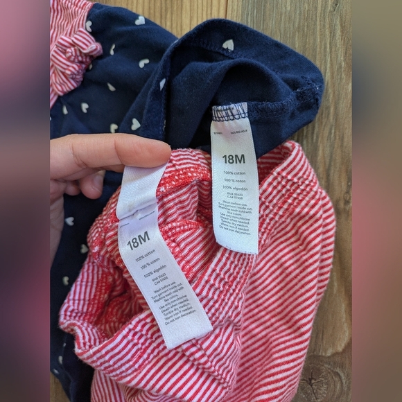 Carter's Just One You Baby Girl 4th Of July Top & Shorts Set Stripes Hearts 18 M - Picture 4 of 4